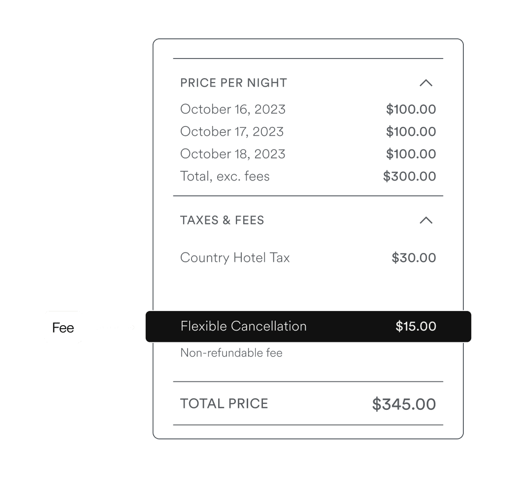 Fee table